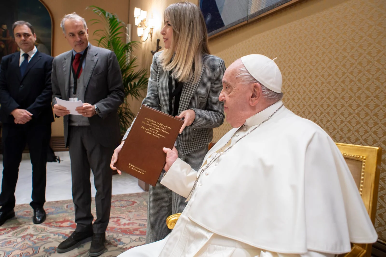 L’udienza privata con Papa Francesco durante la prima edizione del Forum, dicembre 2024.